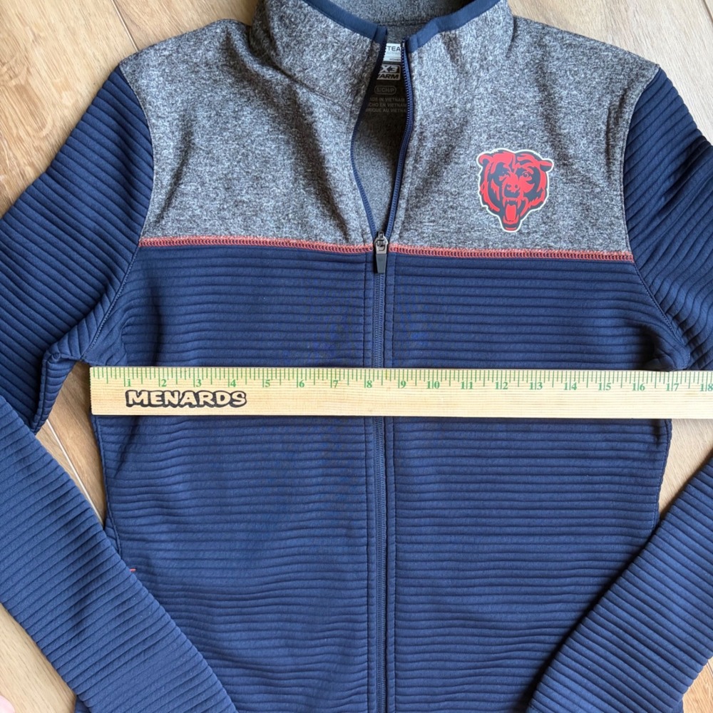 NFL Small Team Apparel Chicago Bears TX3 Warm Full Zip Jacket Navy Gray Womens - Picture 4 of 8